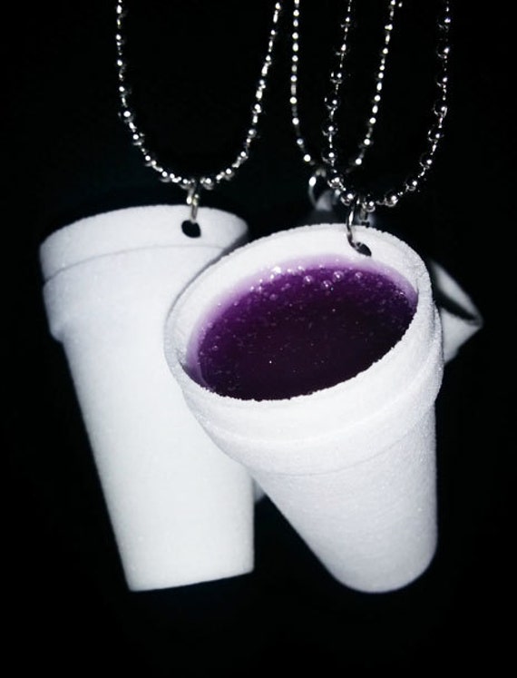 Styrofoam Double Cup Pendant Purple Drank Actavis Lean