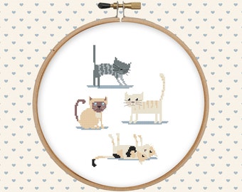 Cat cross stitch pattern pdf - instant download - animal cross stitch - kitten cross stitch - easy cross stitch pattern