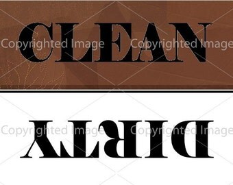 Faux Leather Print Clean/Dirty Dishwasher Magnet | Flip It Dish Indicator | Stocking Stuffer | Housewarming Gift DM112