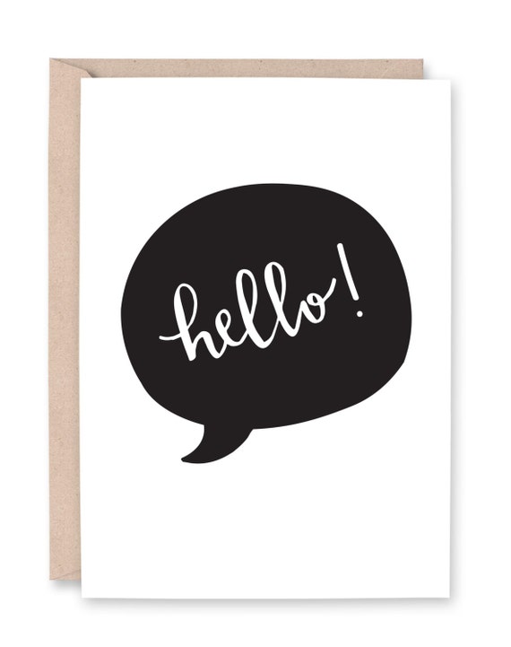 Hello Greeting Card. Hello Card. Printable Greeting Card. Any