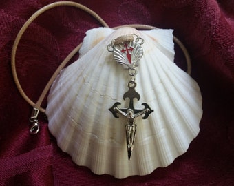 Camino de Santiago Scallop Shell with Cross of Saint James