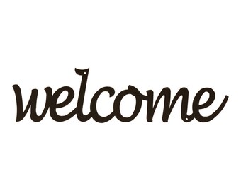 Welcome Wall Sign, Metal Welcome Signs, Welcome Metal Sign, Black Welcome Sign, Black Metal Welcome Sign, Wall Welcome Sign, Metal Wall Word