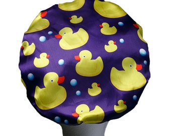 Ducks Luxury MICROFIBRE Lined Shower Cap Ultra Protective Bath Hat Adults / Teenager / Kids Shower Caps