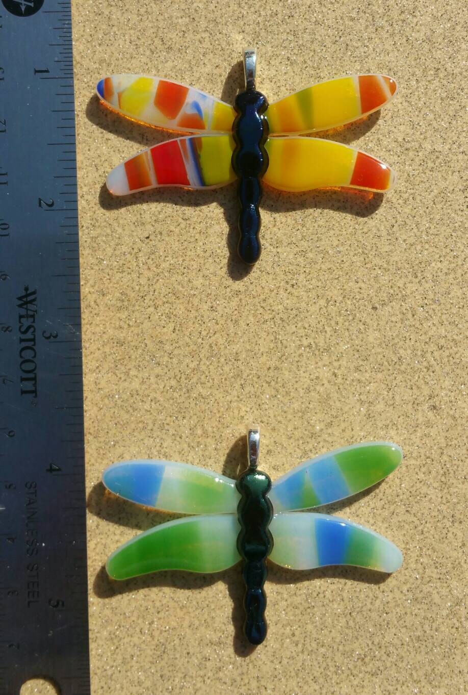 Fused Glass Dragonfly JewelryDragonfly PendantBlue Glass