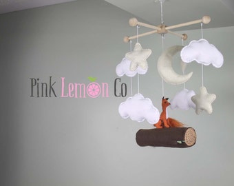 Baby mobile - fox baby mobile - woodland baby mobile - forest baby mobile - felt baby mobile