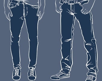 Blue jeans clipart | Etsy