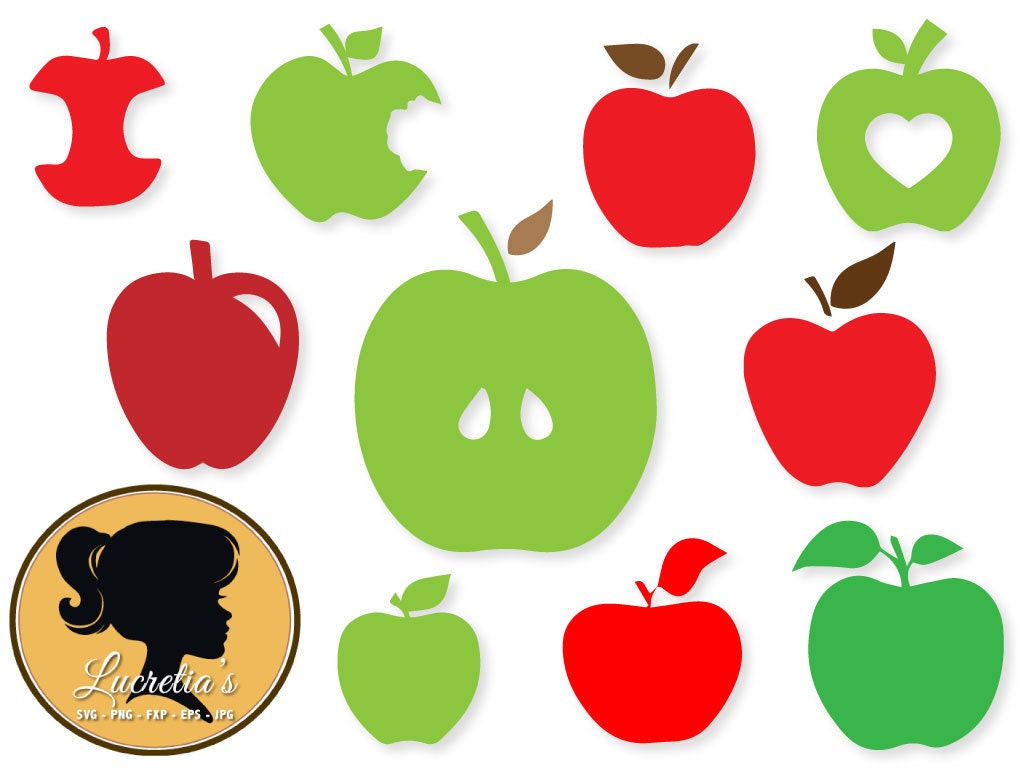 Apple Dxf Apples Clipart Svg Files For Silhouette Cameo Or Cricut Apple Logo Vector Svg 