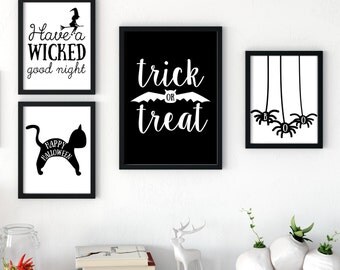 Halloween Printable Decor, Halloween Prints, Halloween Sign, Boo Print, Trick or Treat Print, Halloween Party Instant Download Printable