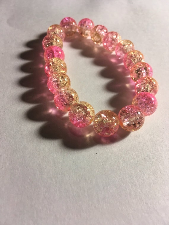 Pink Beaded BraceletFREE SHIPPING by SimplisticJewelryCo on Etsy