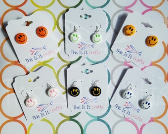 Perler Bead Earrings - Smiley Face Perler Bead Earrings - Happy Face Perler Bead Earrings