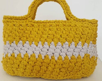 Items similar to Basket Weave Crochet Tote, Purse, Handbag, Shoulder ...