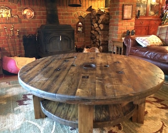Cable Drum Coffee Table Handmade Reclaimed