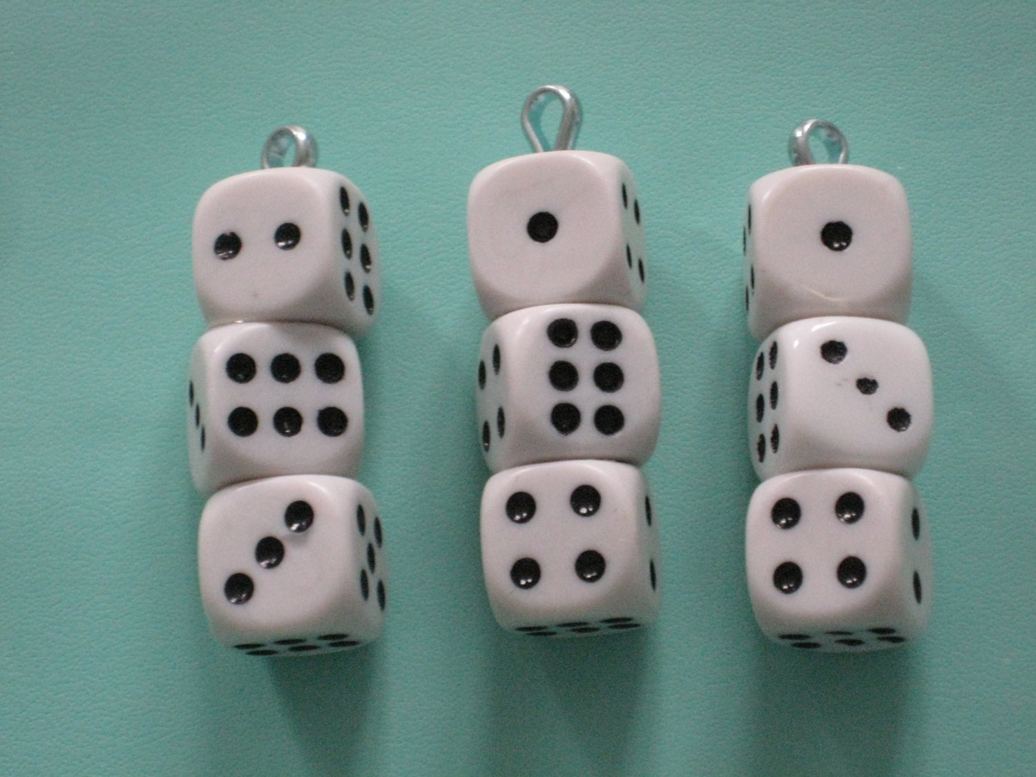 Bunco Bunko Custom Set of Three WHITE DICE by PreppypalaceByJoyce