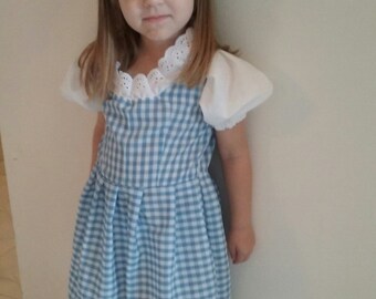 Dorothy jumper dress - girls sizes 3, 4, 5, 6- wizard of oz inspired costume halloween birthday party play dress up kids cosplay custom made