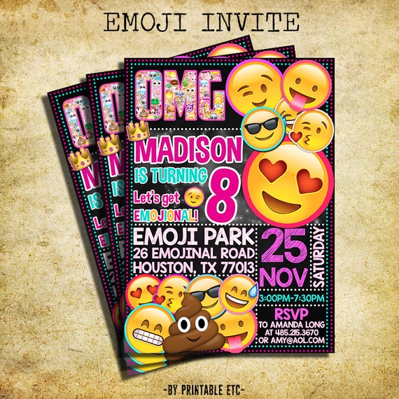 Printable Emoji Invitations 9