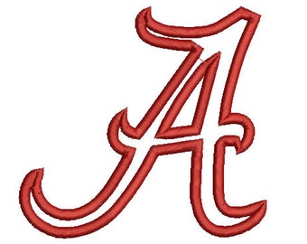 5 sizes Alabama Applique Designs, A Logo Football Embroidery Design, Machine Embroidery Pattern, Instant Download