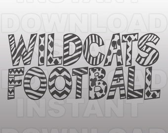 Wildcats SVG File,Football SVG File,Sports SVG File -Commercial & Personal Use- Vector clip art for Cricut,Silhouette Cameo,vinyl cutting