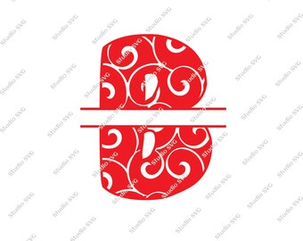 Digital Cut File Split Vine Letters Letter L L Split L