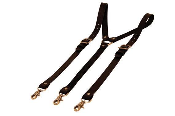 Black Leather Suspenders by ProjectTransAction on Etsy