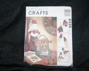 VINTAGE UNCUT NEW McCall's 8328 Country Christmas Ornament Santa Snowman Sewing Pattern SEWBUSY12