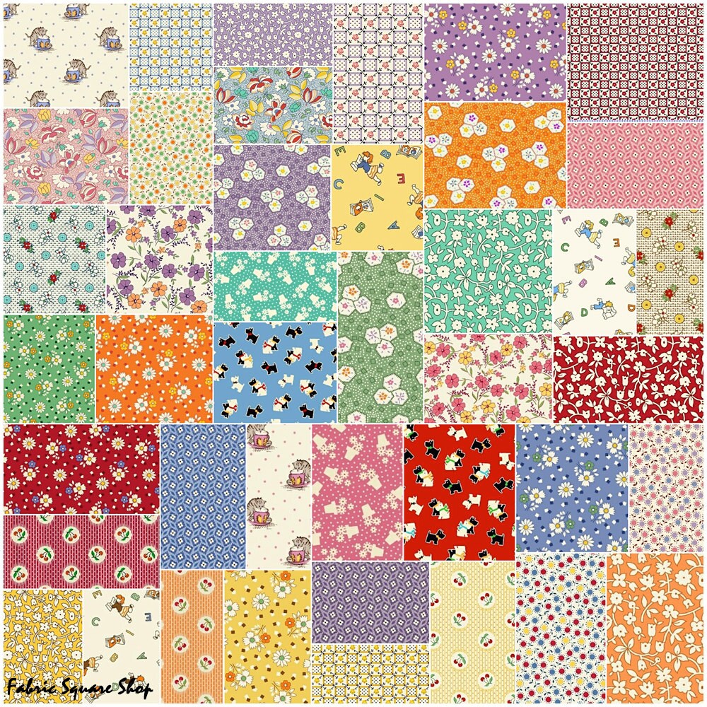 Marcus Brothers AUNT GRACE Precut 10 Fabric Squares