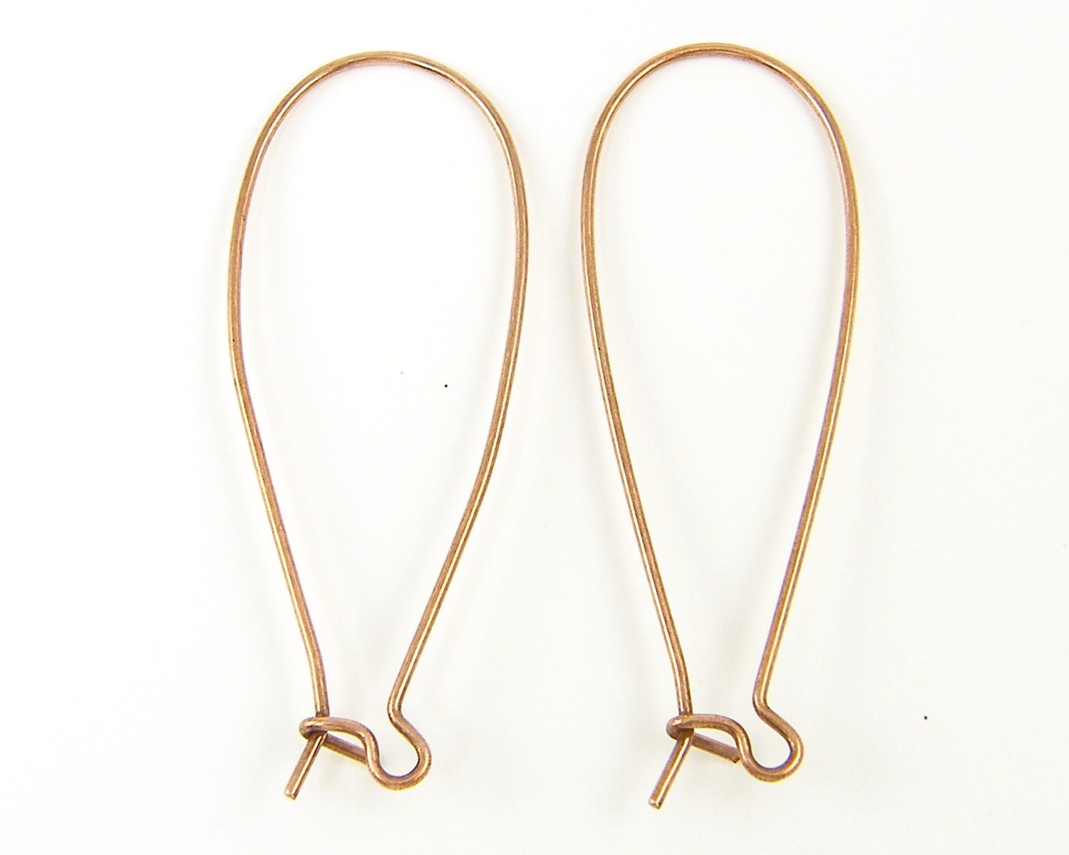 Long Antique Copper Kidney Ear Wires Earring Wires Findings
