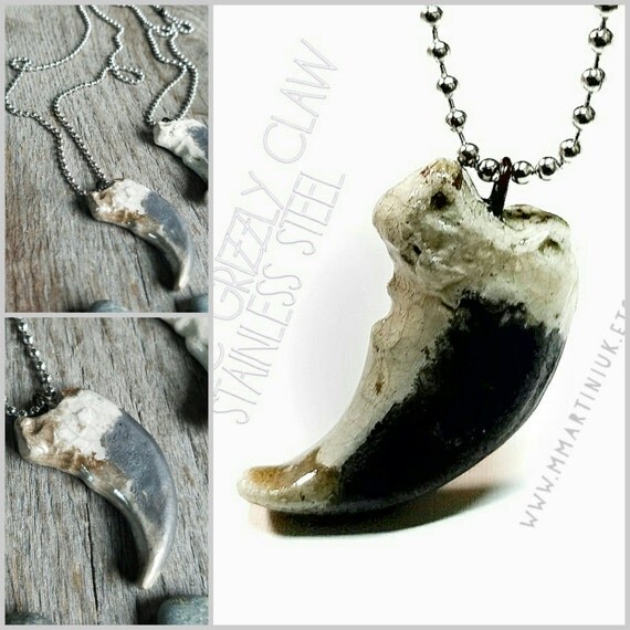 Mens Necklace Tribal Bear Claw Gifts for Him Rustic Alaskan