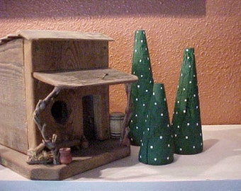 3 Wooden CHRISTMAS TREES~Christmas Tree Decor~~ Primitive Trees~Country Christmas Decor - Christmas Decorations~~for Your Christmas Mantle!