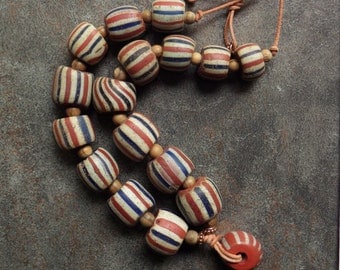 Matched Large A Speo Chevron Beads from the 1600s-1700s African Trade