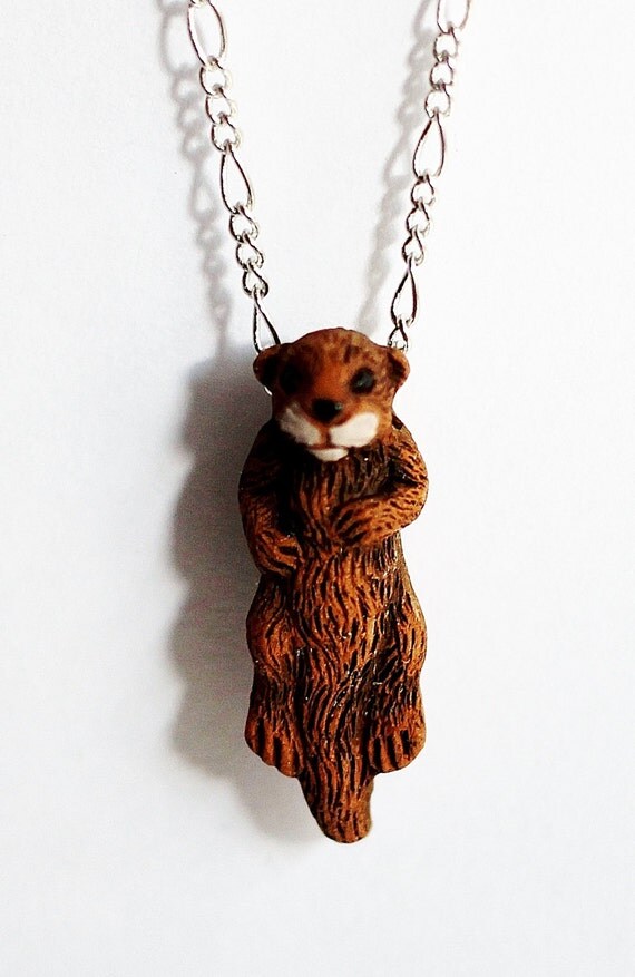 Otter Necklace Sea Otter Jewelry Otter Animal Charm