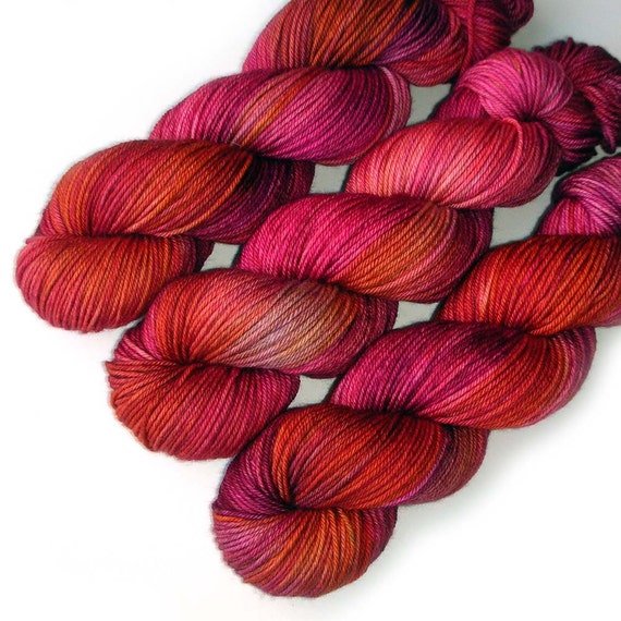 Handdyed Merino DK Light Worsted Yarn Superwash Autumn
