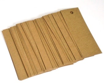 Gift Tag Set Kraft Skinny Gift Tags Set of 50