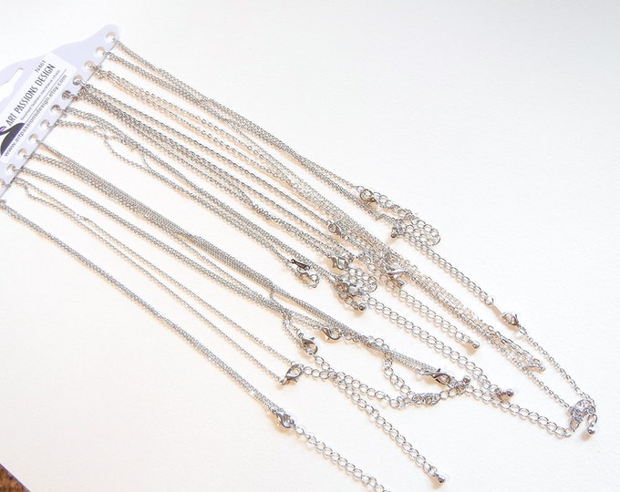 CHAINS N461 Silver-tone 16 Inch Finished Fashion Neckace Fine Link Cable Chains One 22 inch