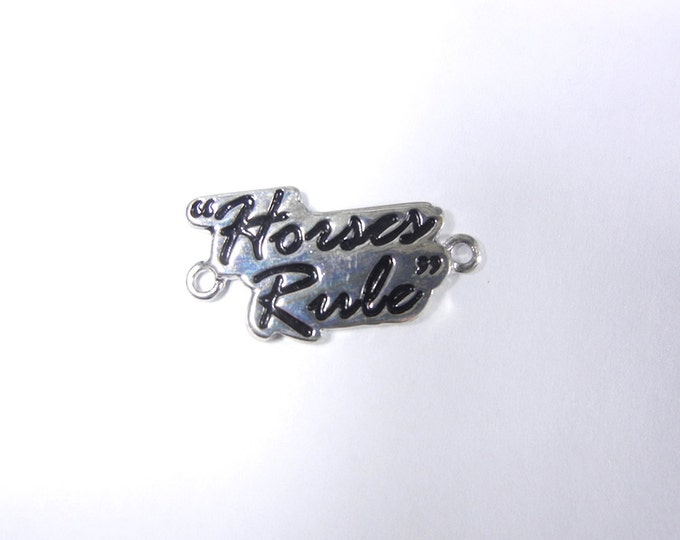 Horses Rule Double-link Pendant Charm