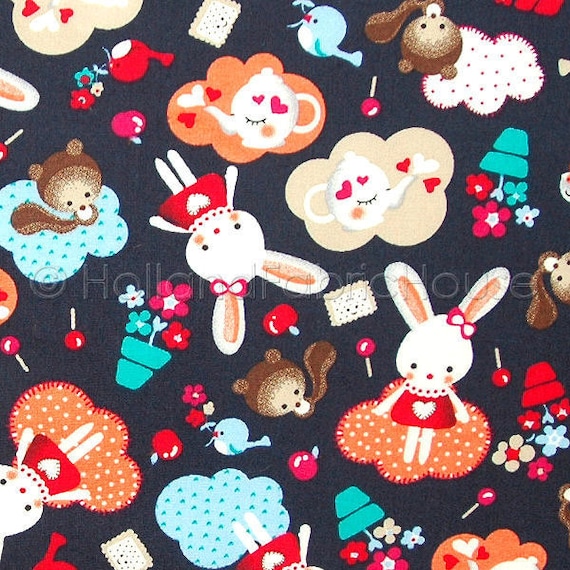 Cotton fabric kids fabric bunny fabric animal fabric Dutch