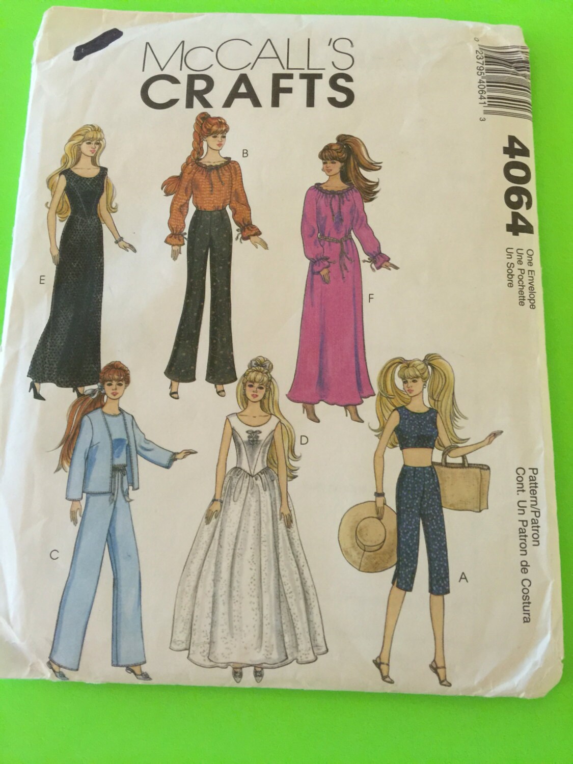 McCall's Crafts Pattern 4064 11 1/2 Doll Clothes