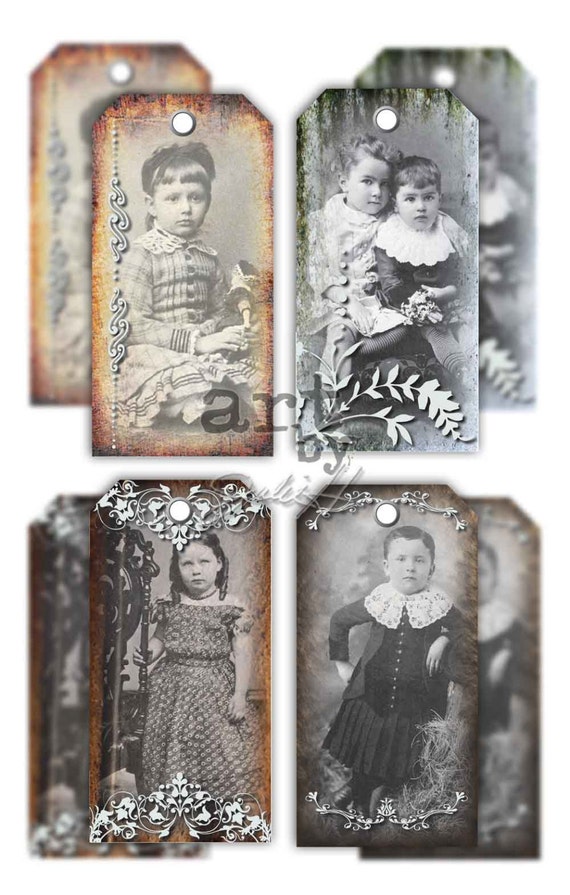 Vintage Photos Digital Download Art Tags Gift Tags Digital