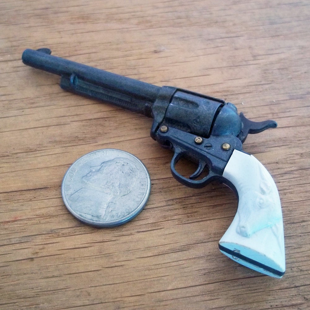 Vintage Tiny Miniature Diecast Cap Gun w/ by vintagedazzle on Etsy