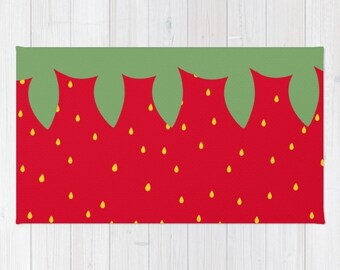 Strawberry rug | Etsy