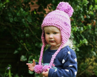 PDF Knitting Pattern Baby Hat Pattern Earflap Hat Pattern