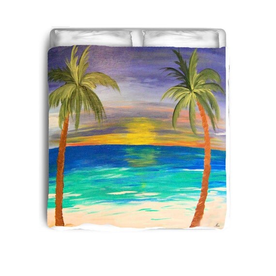 tropical sunset beach coastal beach comforter or duvet cover tropical sunset beach coastal beach comforter or duvet cover