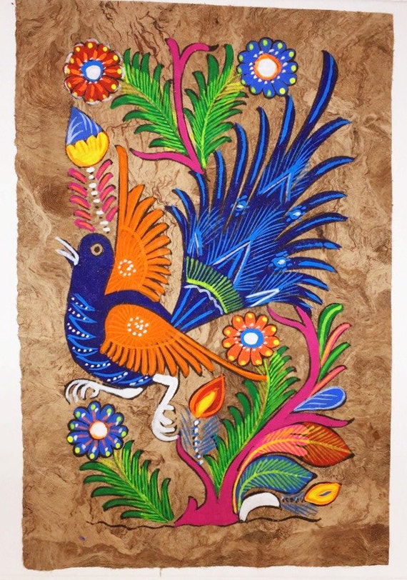 Mexican Amate Bark Painting by MISCRoot on Etsy