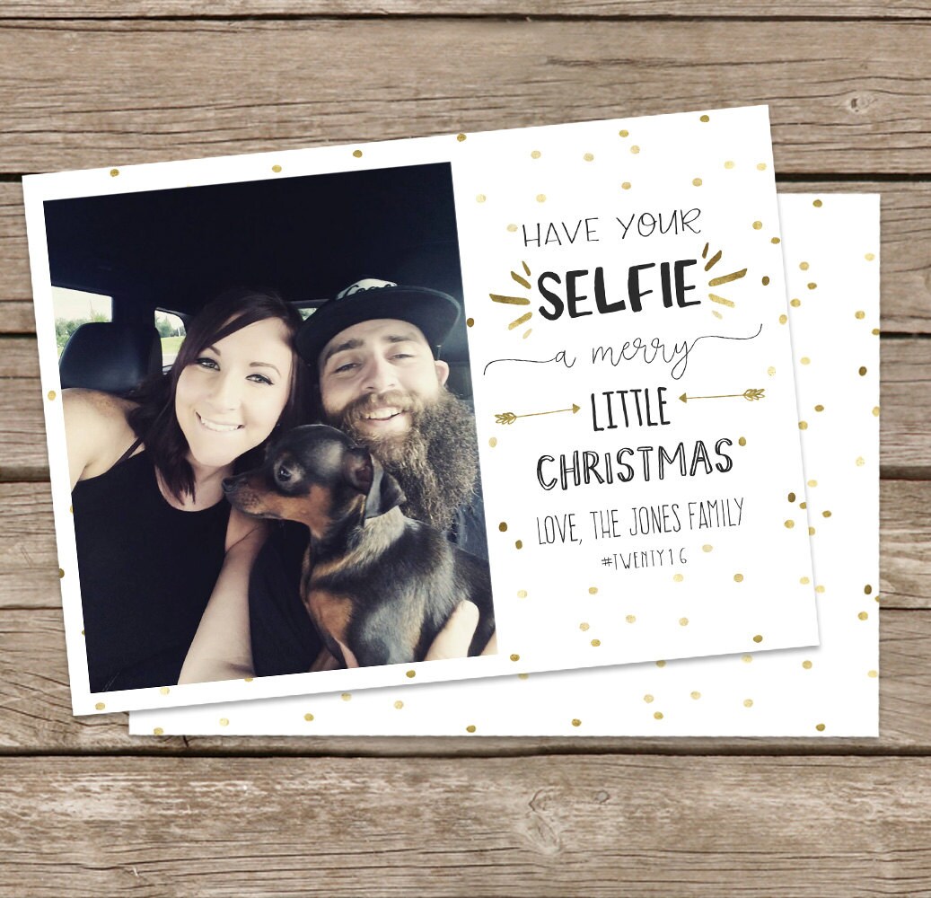Photo Christmas Card Have Your SELFIE a Merry Little