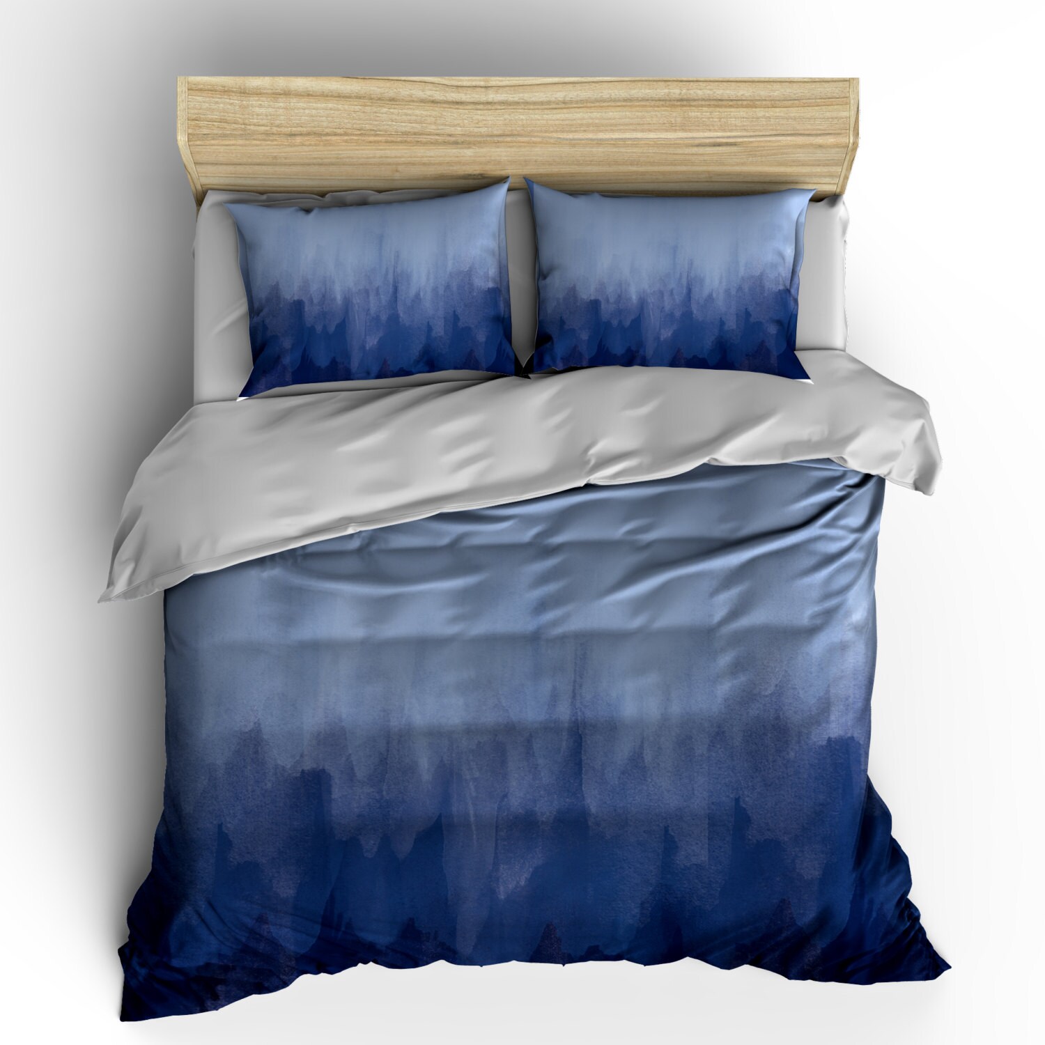 Watercolor Duvet Grey Or Navy Blue Watercolor Bedding Duvet Cover Comforter Your Choice Of Colors Tw Twxl F Qu King