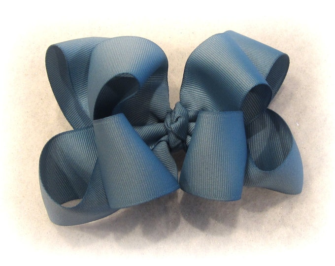 Boutique Hair Bows, Antique Blue Bow, Girls hair Bows, Large Hairbow, Big Blue hair Bow, Boutique Hairbows, Boutique Hair Bow, Baby Bows