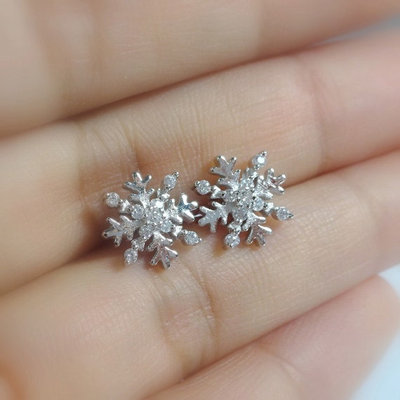 Snowflake Earrings Sterling Silver Snowflake Earrings