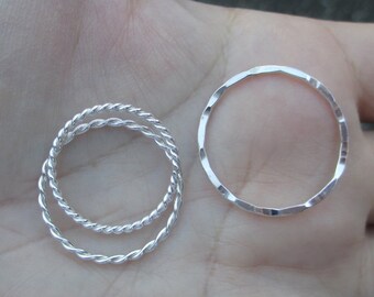 Sterling Silver Hammered or Twist Ring(You choose which one and Quantity)