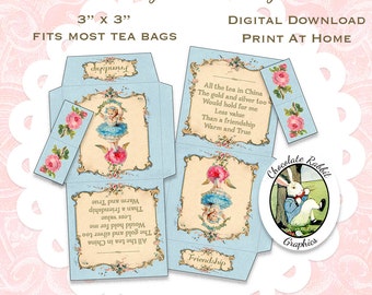 Items similar to DIY Printable Tea Bag Cover Template - A Baby's ...