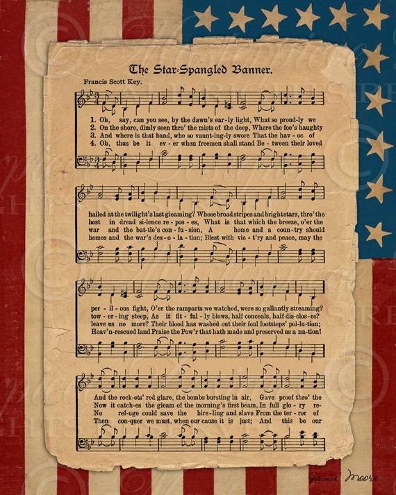 The Star Spangled Banner Printable Art / National Anthem