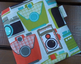 Reusable sandwich bag - Fabric sandwich bag - Large snack bag - Photo cameras